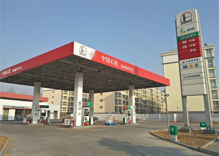 胶州加油站钢结构网架案例2
