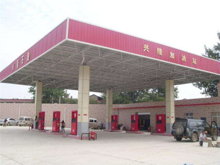 胶州加油站钢结构网架案例9